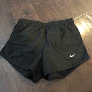 Black Nike dri-fit running shorts (girls medium)